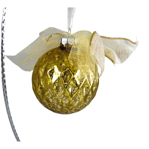 Zorza Glassworks Mouthblown Gold Glass Holiday Ornament Poland w/Box - Picture 3 of 9